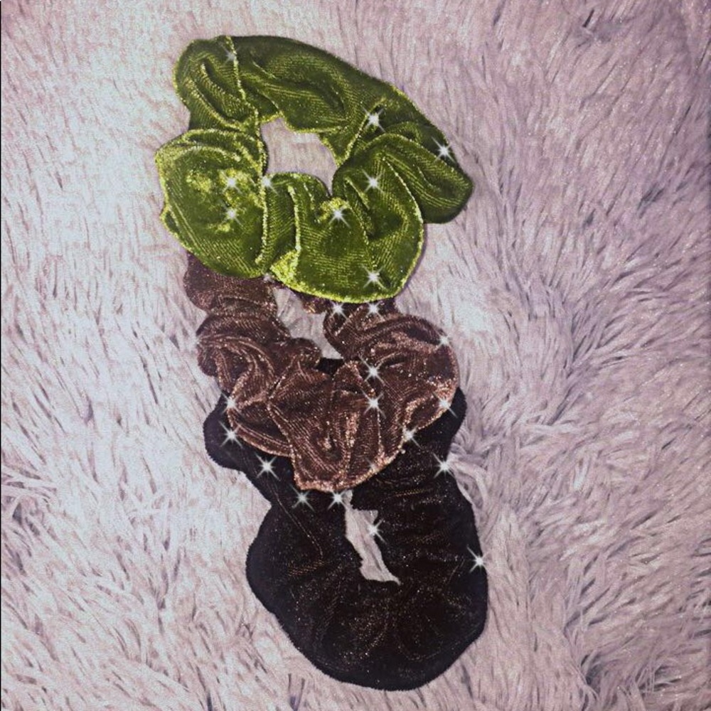 Velvet earth toned scrunchies.